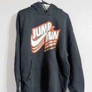 Jordan Black Hoodie with White and Red Jumpman Graphic